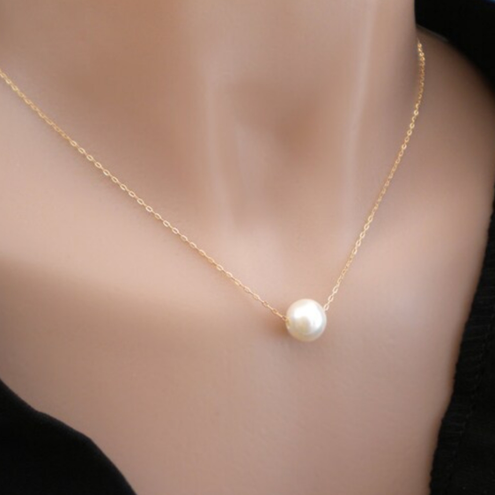 Elegant Gold Fresh Water Pearl Necklace